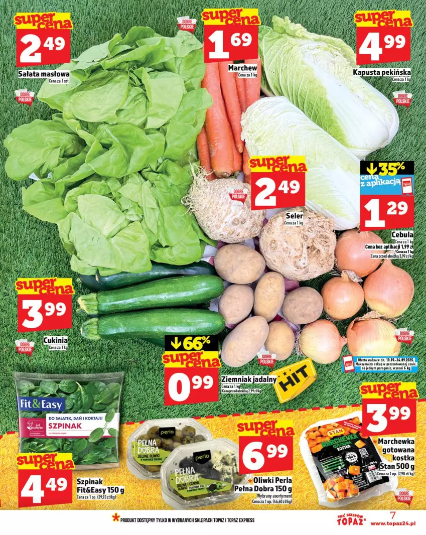 Gazetka promocyjna Topaz - Gazetka - ważna 18.09 do 24.09.2025 - strona 7 - produkty: Sałat, Szpinak, Top