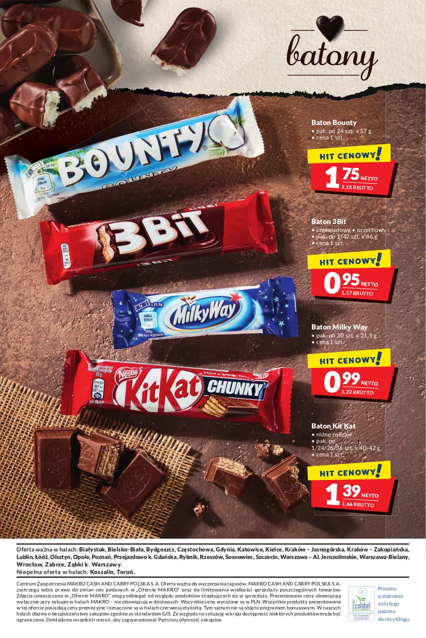 Gazetka promocyjna Makro - [Oferta specjalna] Czekolada - ważna 02.11 do 15.11.2021 - strona 8 - produkty: Baton, Bounty, Gra, Kit Kat, Kosz, Milky Way, Papier, Piec, Rum, Sos, Szal