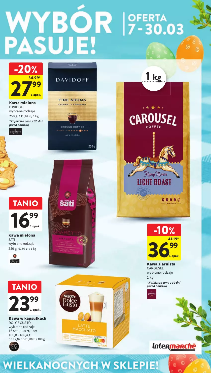 Gazetka promocyjna Intermarche - Gazetka Intermarche - ważna 07.03 do 13.03.2024 - strona 11 - produkty: Davidoff, Dolce Gusto, Kawa, Kawa mielona, Kawa ziarnista, Sati