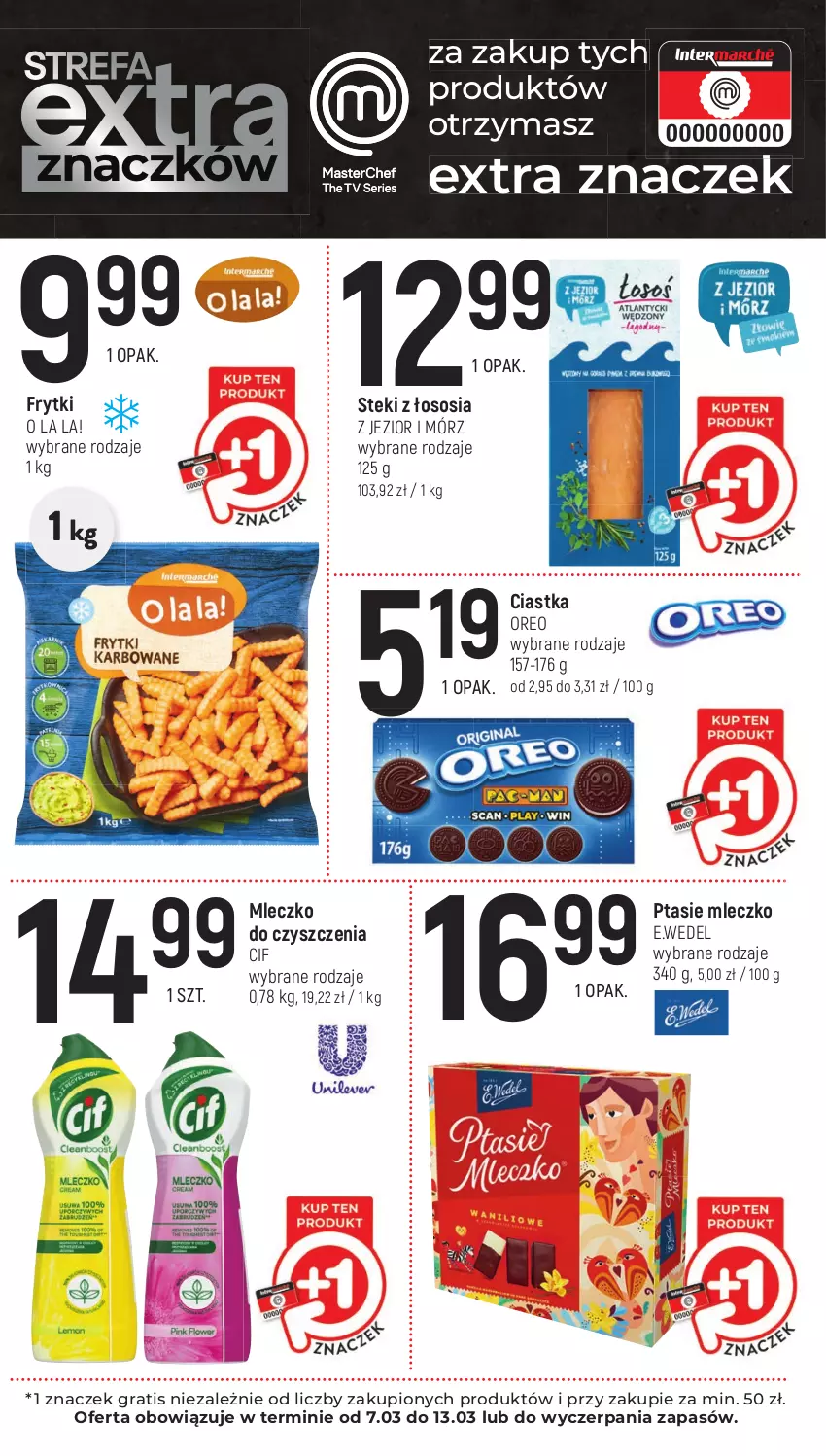 Gazetka promocyjna Intermarche - Gazetka Intermarche - ważna 07.03 do 13.03.2024 - strona 17 - produkty: Ciastka, Cif, Frytki, Gra, Mleczko, Oreo, Ptasie mleczko, Sos, Stek