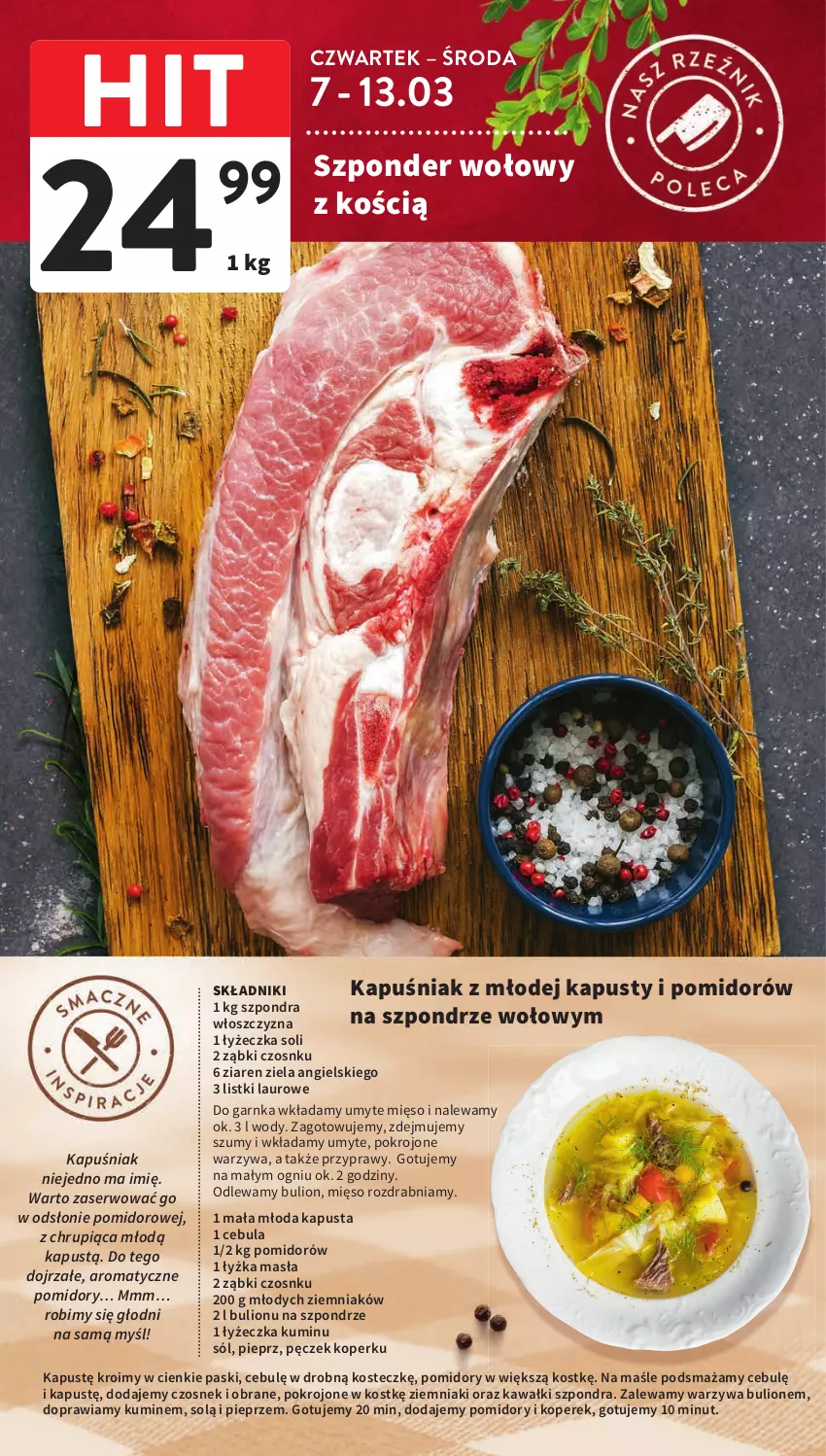 Gazetka promocyjna Intermarche - Gazetka Intermarche - ważna 07.03 do 13.03.2024 - strona 22 - produkty: Bulion, Cebula, Czosnek, Kapustą, Kawa, Laur, Lion, Mięso, Pieprz, Pomidory, Przyprawy, Ser, Sól, Szponder wołowy, Warzywa, Ziemniaki