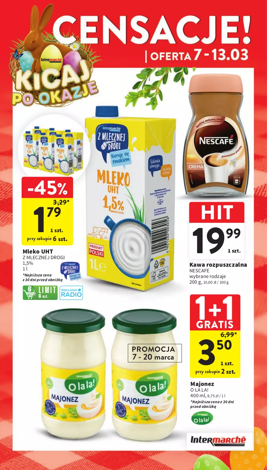 Gazetka promocyjna Intermarche - Gazetka Intermarche - ważna 07.03 do 13.03.2024 - strona 3 - produkty: Gra, Kawa, Kawa rozpuszczalna, Majonez, Mleko