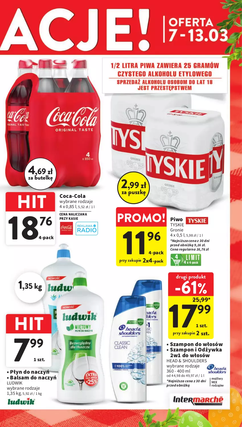 Gazetka promocyjna Intermarche - Gazetka Intermarche - ważna 07.03 do 13.03.2024 - strona 5 - produkty: Coca-Cola, Ludwik, Odżywka, Piwo, Szampon, Tyskie