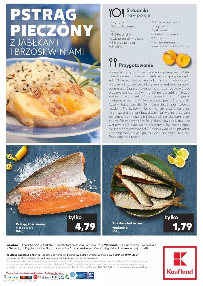 Gazetka promocyjna Kaufland - Mocny Start - ważna 04.04 do 10.04.2024 - strona 2 - produkty: Brzoskwinie, Cytryny, Fa, Grill, Jabłka, Kawa, Orka, Piec, Piekarnik, Pieprz, Por, Pstrąg, Pstrąg łososiowy, Ryż, Ser, Sok, Sól, Sos, Tusz, Tuszka śledziowa, Tuszka śledziowa wędzona, Wagi