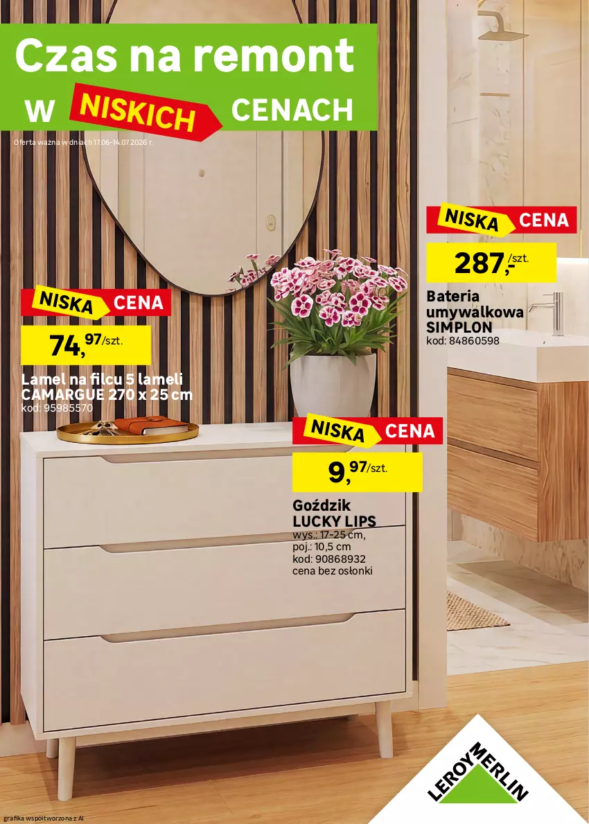 Gazetka promocyjna Leroy Merlin - Gazetka Leroy Merlin - ważna 17.06 do 14.07.2026 - strona 1 - produkty: Bateria, Bateria umywalkowa, Gra, Grafika
