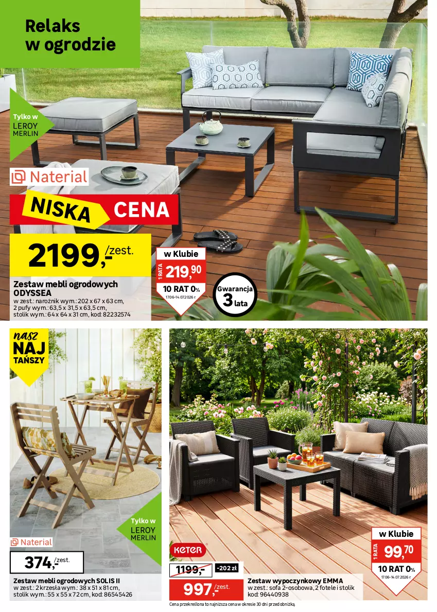 Gazetka promocyjna Leroy Merlin - Gazetka Leroy Merlin - ważna 17.06 do 14.07.2026 - strona 2 - produkty: Fa, Fotel, Gra, Grafika, Narożnik, Por, Puf, Sofa, Sofa 2-osobowa, Sport, Stolik, Tran