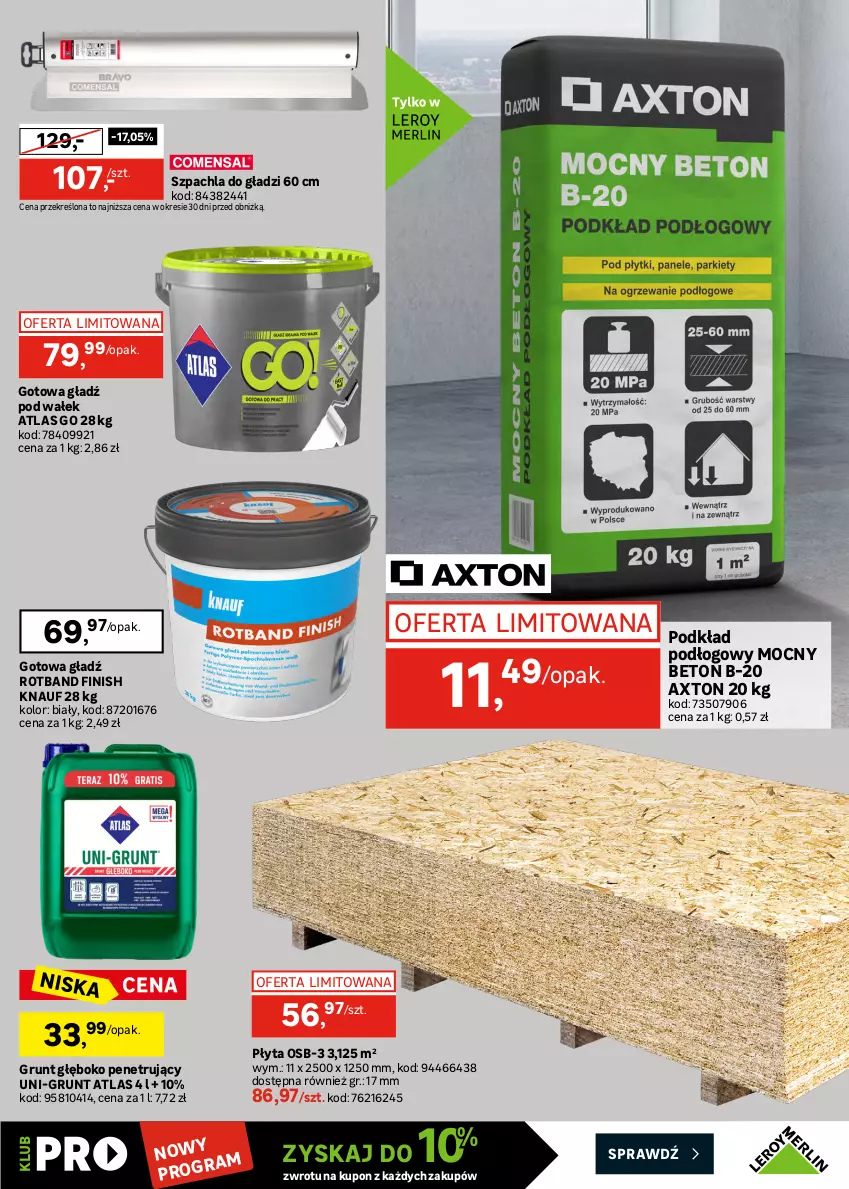Gazetka promocyjna Leroy Merlin - Gazetka Leroy Merlin - ważna 17.06 do 14.07.2026 - strona 41 - produkty: Fa, Finish, Geoflex, Grunt, Klej, Klej elastyczny, Mop, Płyta, Płyta osb, Podkład, Podkład podłogowy, Wałek, Wylewka samopoziomująca