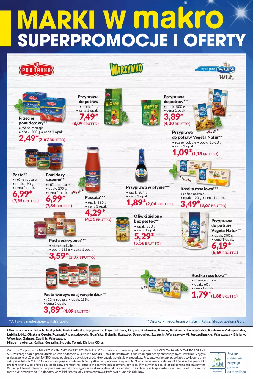 Gazetka promocyjna Makro - [Oferta specjalna] Marki w MAKRO - ważna 04.05 do 17.05.2021 - strona 4 - produkty: Gra, Kosz, Oliwki, Oliwki zielone, Papier, Pasta warzywna, Pesto, Piec, Pomidory, Przyprawa do potraw, Przyprawa w płynie, Rum, Sos, Stek, Szal, Vegeta, Vegeta Natur