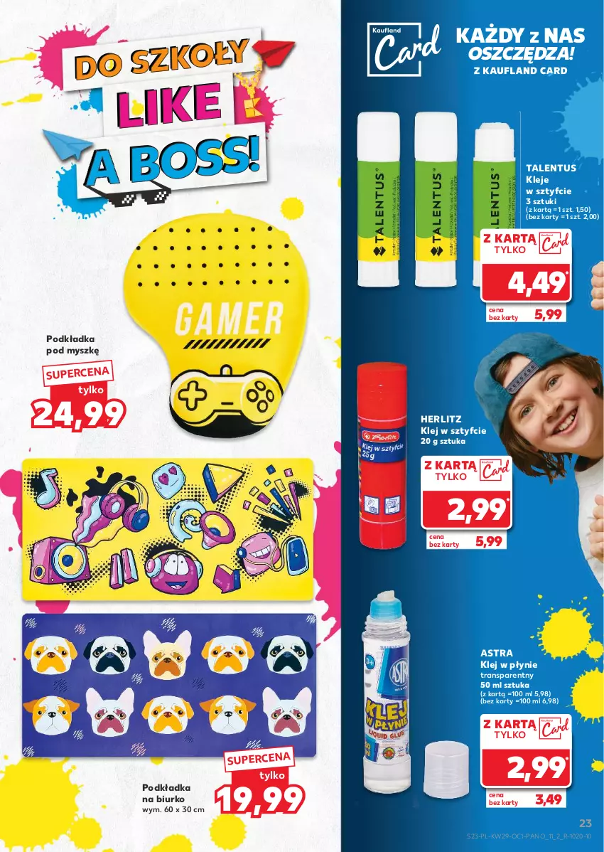 Gazetka promocyjna Kaufland - Kaufland - ważna 18.07 do 11.09.2024 - strona 23 - produkty: Biurko, Klej, Mysz, Podkład, Podkładka, Podkładka pod mysz, Tran