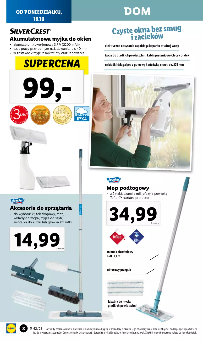 Gazetka promocyjna Lidl - GAZETKA - ważna 16.10 do 21.10.2023 - strona 10 - produkty: Akumulator, Fa, Mop, Surf, Teleskop, Warka