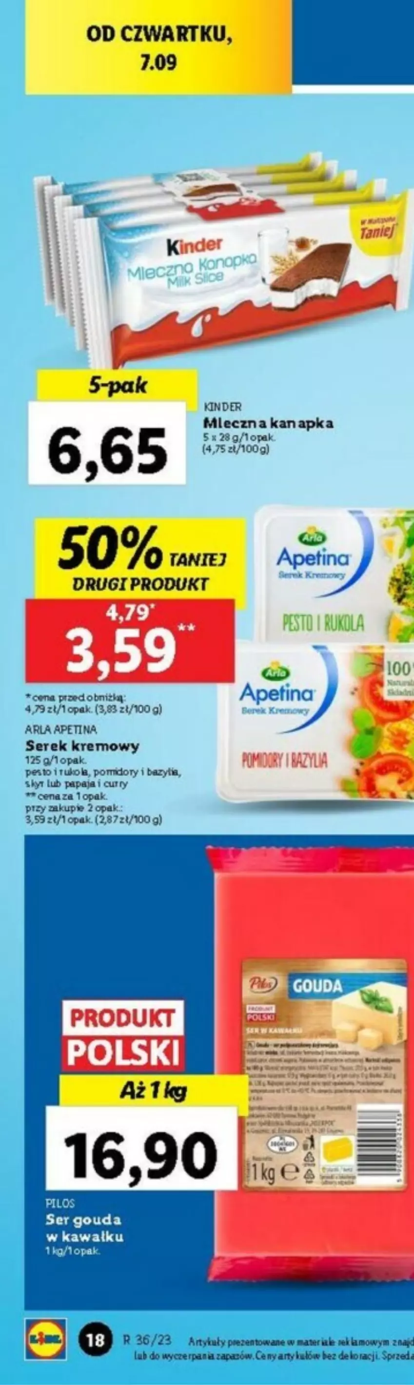 Gazetka promocyjna Lidl - ważna 07.09 do 09.09.2023 - strona 49 - produkty: Kawa, Kinder, LG, Mleczna kanapka, Papaja, Pesto, Pomidory, Rukola, Ser, Serek