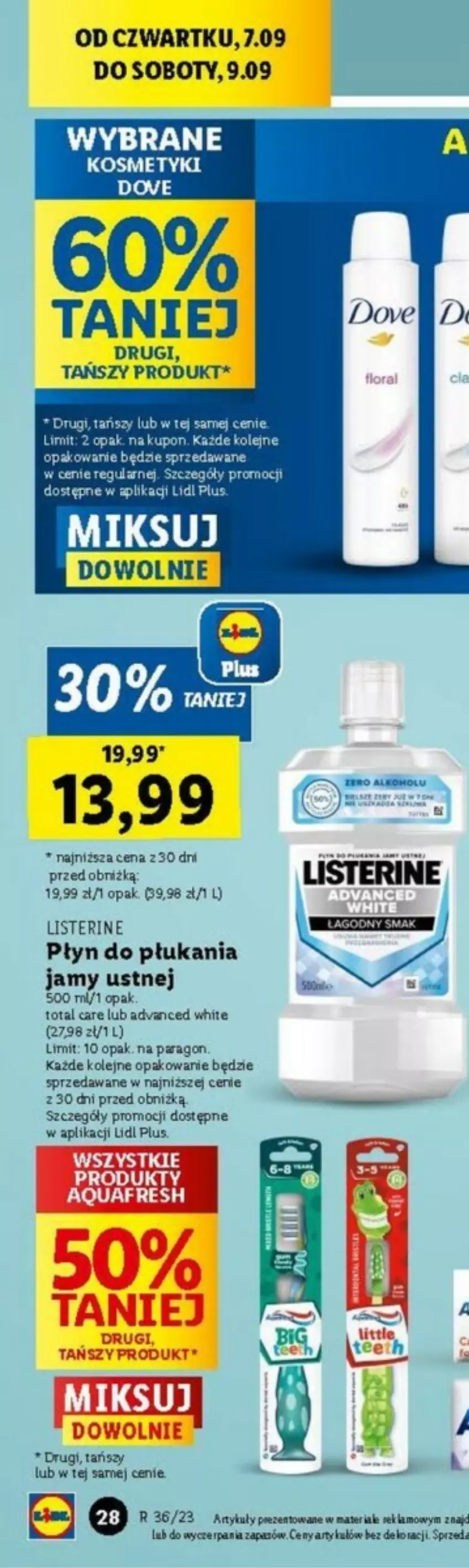 Gazetka promocyjna Lidl - ważna 07.09 do 09.09.2023 - strona 78 - produkty: Listerine, Olej, Płyn do płukania, Płyn do płukania jamy ustnej