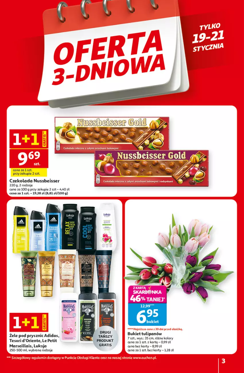 Gazetka promocyjna Auchan - Gazetka 30 Lat Hipermarket Auchan - ważna 15.01 do 21.01.2026 - strona 3 - produkty: Adidas, Czekolada, Czekolada mleczna, Gra, Luksja, Mars, Ser