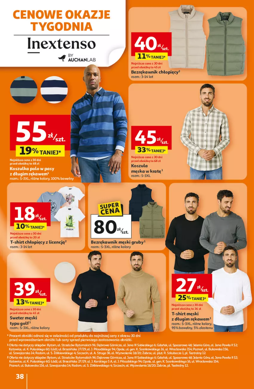 Gazetka promocyjna Auchan - Gazetka 30 Lat Hipermarket Auchan - ważna 15.01 do 21.01.2026 - strona 38 - produkty: Kosz, Koszula, Sweter, T-shirt