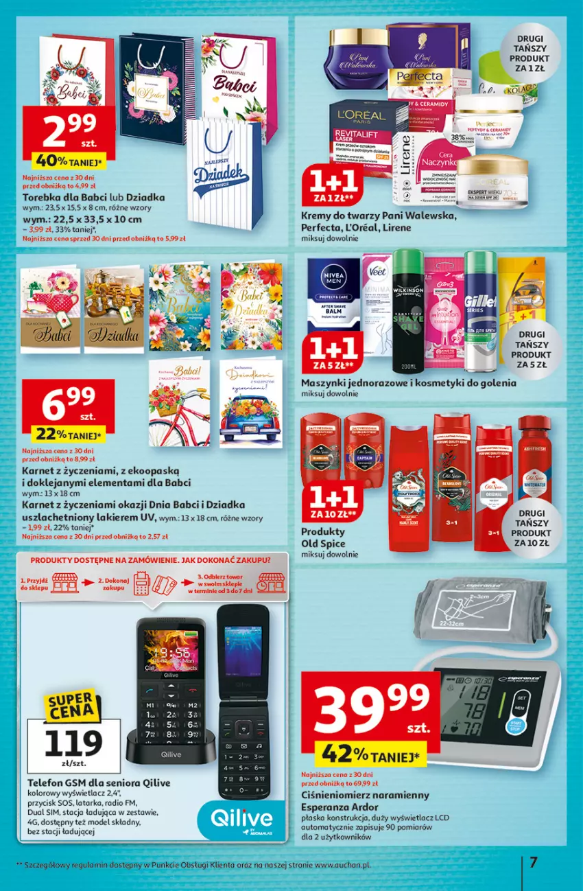 Gazetka promocyjna Auchan - Gazetka 30 Lat Hipermarket Auchan - ważna 15.01 do 21.01.2026 - strona 7 - produkty: Ciśnieniomierz, Klej, Lakier, Latarka, Lirene, Old Spice, Perfecta, Sos, Tarka, Telefon, Torebka