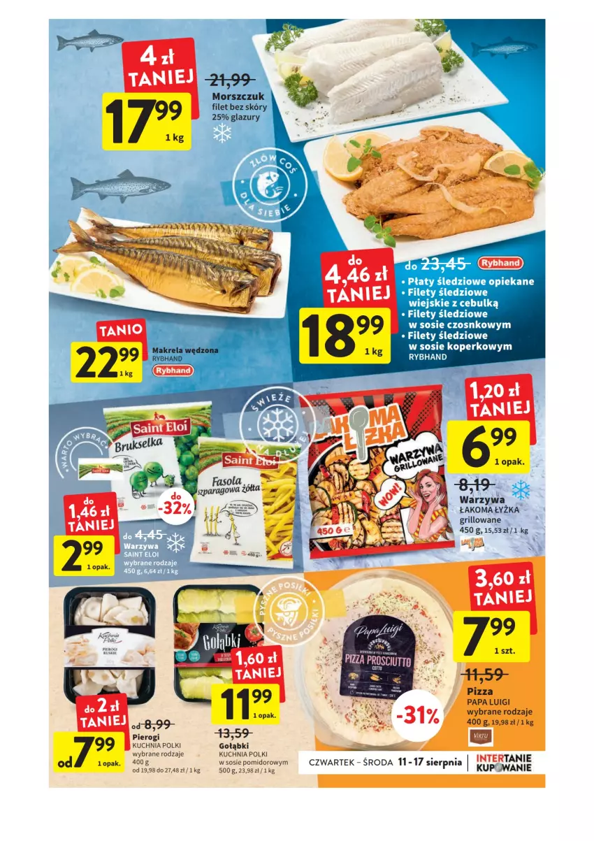 Gazetka promocyjna Intermarche - Gazetka Intermarche - ważna 11.08 do 17.08.2022 - strona 21 - produkty: Grill, Kuchnia, Pierogi, Pizza, Płaty śledziowe, Por, Sos, Warzywa