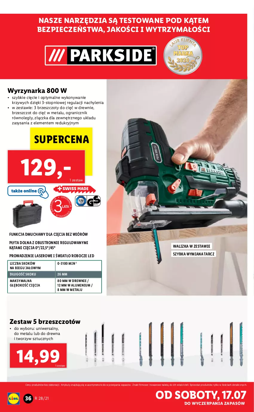 Gazetka promocyjna Lidl - GAZETKA - ważna 12.07 do 17.07.2021 - strona 36 - produkty: Gra, Piec, Płyta, Ser, Top, Walizka, Wyrzynarka