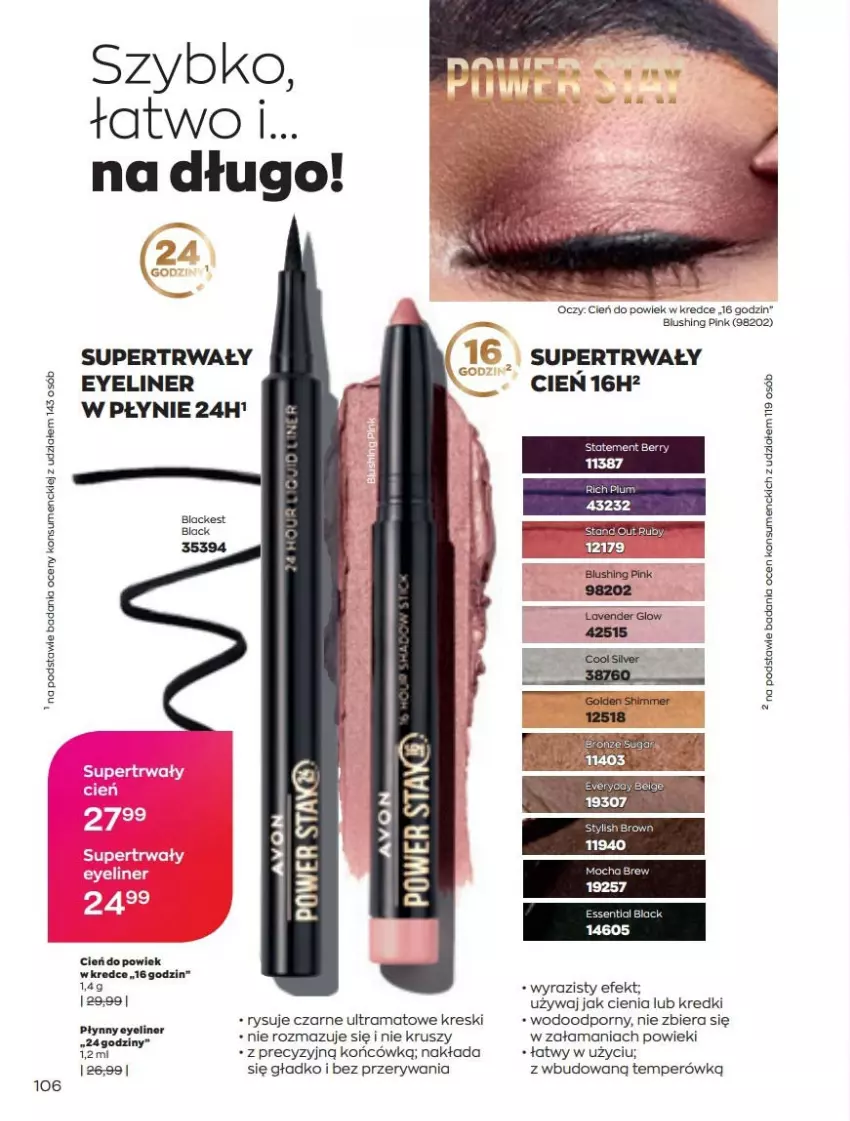 Gazetka promocyjna Avon - Katalog Avon 5/2022 kampania maj - ważna 01.05 do 31.05.2022 - strona 106 - produkty: Cień, Lack, Por, Rama