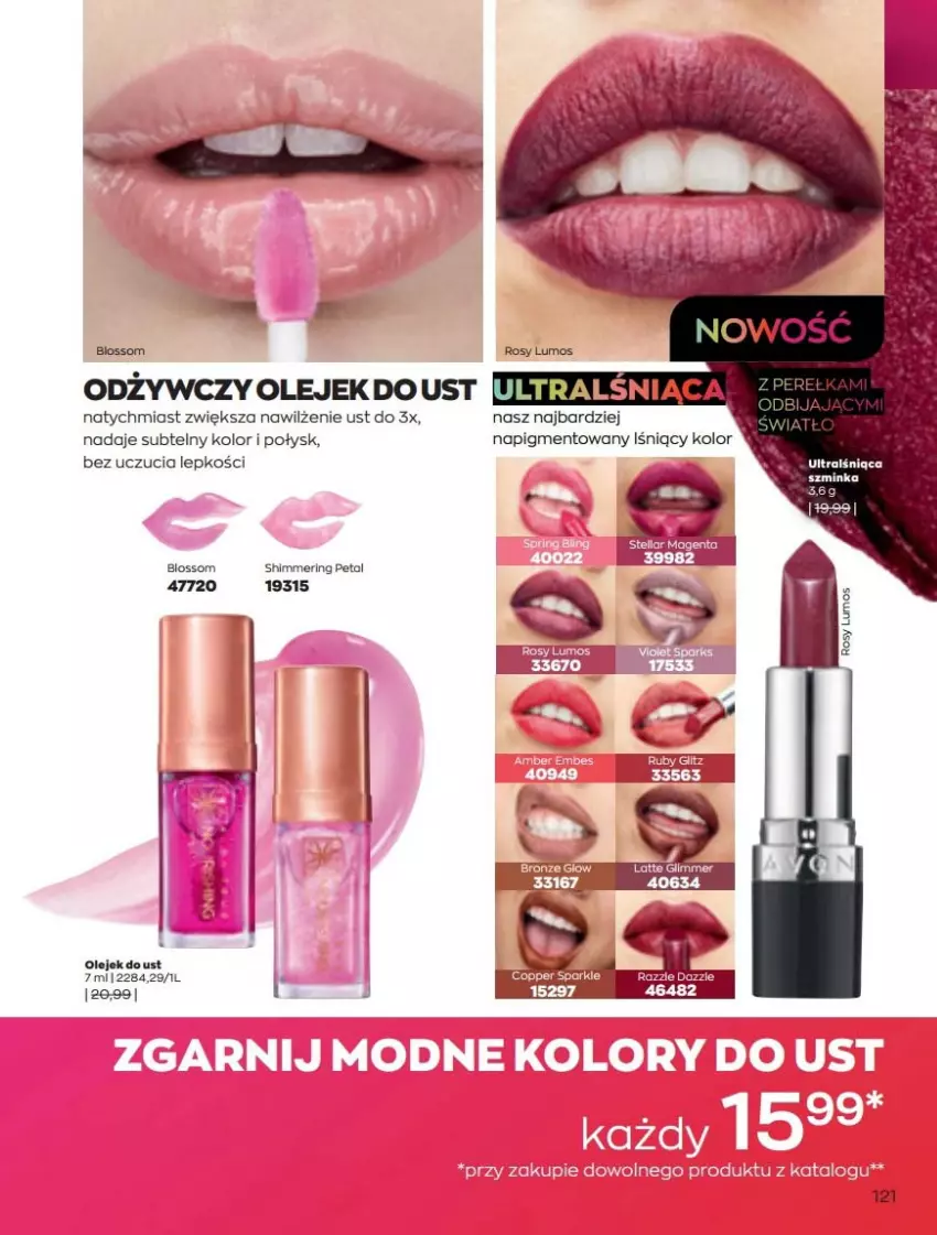 Gazetka promocyjna Avon - Katalog Avon 5/2022 kampania maj - ważna 01.05 do 31.05.2022 - strona 121 - produkty: Inka, Olej, Szminka