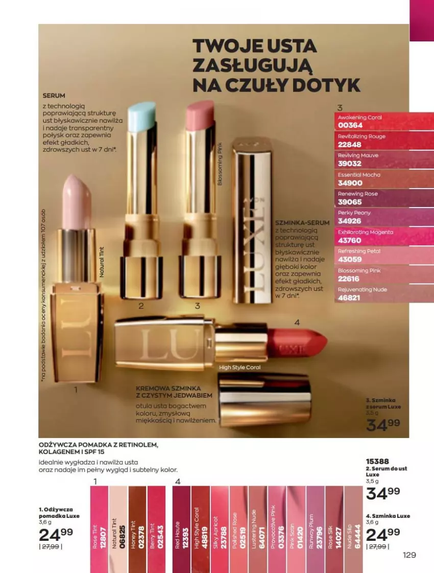 Gazetka promocyjna Avon - Katalog Avon 5/2022 kampania maj - ważna 01.05 do 31.05.2022 - strona 129 - produkty: Fa, Inka, Kolagen, Rum, Szminka