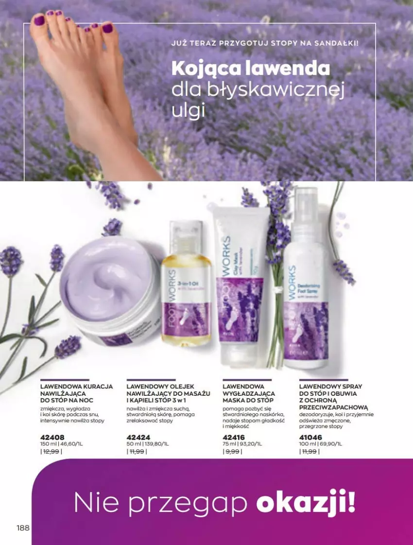 Gazetka promocyjna Avon - Katalog Avon 5/2022 kampania maj - ważna 01.05 do 31.05.2022 - strona 188 - produkty: Maska, Maska do stóp, Nioh, O nas, Olej, Por, Sandał, Tera, Top