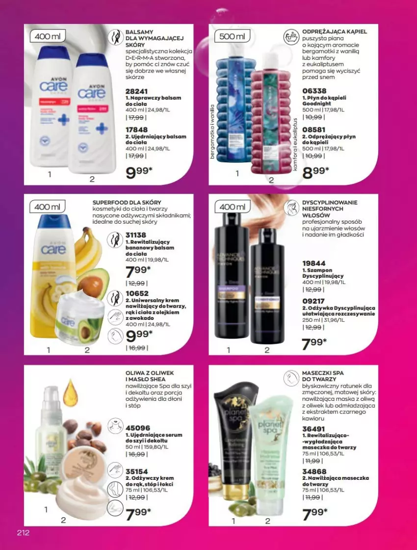 Gazetka promocyjna Avon - Katalog Avon 5/2022 kampania maj - ważna 01.05 do 31.05.2022 - strona 212 - produkty: Balsam do ciała, Kawior, Maska, Masło, Olej, Oliwa z oliwek, Por, Rum, Ser, Serum