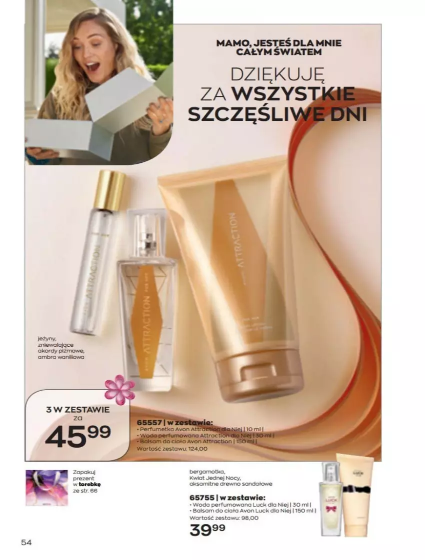 Gazetka promocyjna Avon - Katalog Avon 5/2022 kampania maj - ważna 01.05 do 31.05.2022 - strona 54 - produkty: Aksam, Perfum, Sandał, Woda, Woda perfumowana