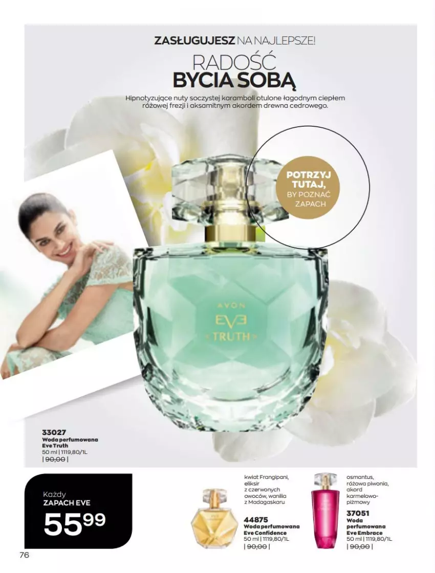 Gazetka promocyjna Avon - Katalog Avon 5/2022 kampania maj - ważna 01.05 do 31.05.2022 - strona 76 - produkty: Aksam, Nuty, Perfum, Woda