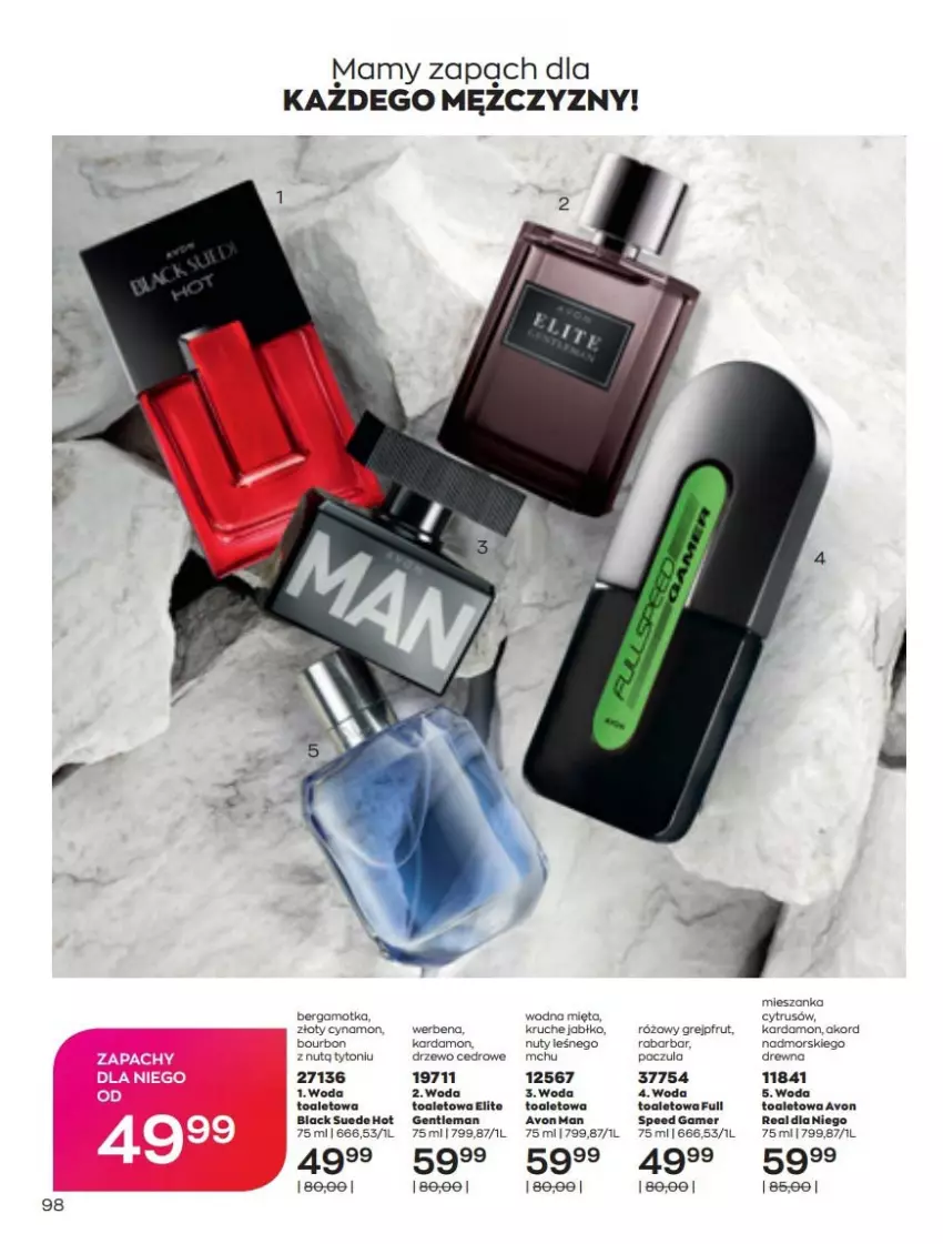 Gazetka promocyjna Avon - Katalog Avon 5/2022 kampania maj - ważna 01.05 do 31.05.2022 - strona 98 - produkty: Bourbon, Grejpfrut, Lack, Mięta, Nuty, Woda, Woda toaletowa