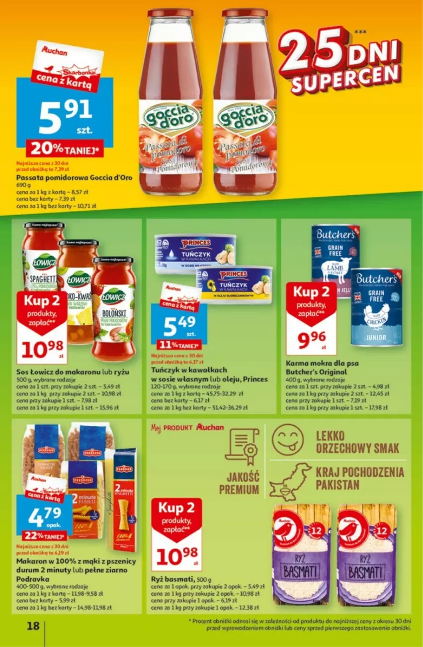 Gazetka promocyjna Auchan - ważna 05.10 do 11.10.2023 - strona 10 - produkty: Butcher's, Gin, Kawa, Makaron, Nuty, Olej, Podravka, Rum, Ryż, Ryż basmati, Sos, Tuńczyk