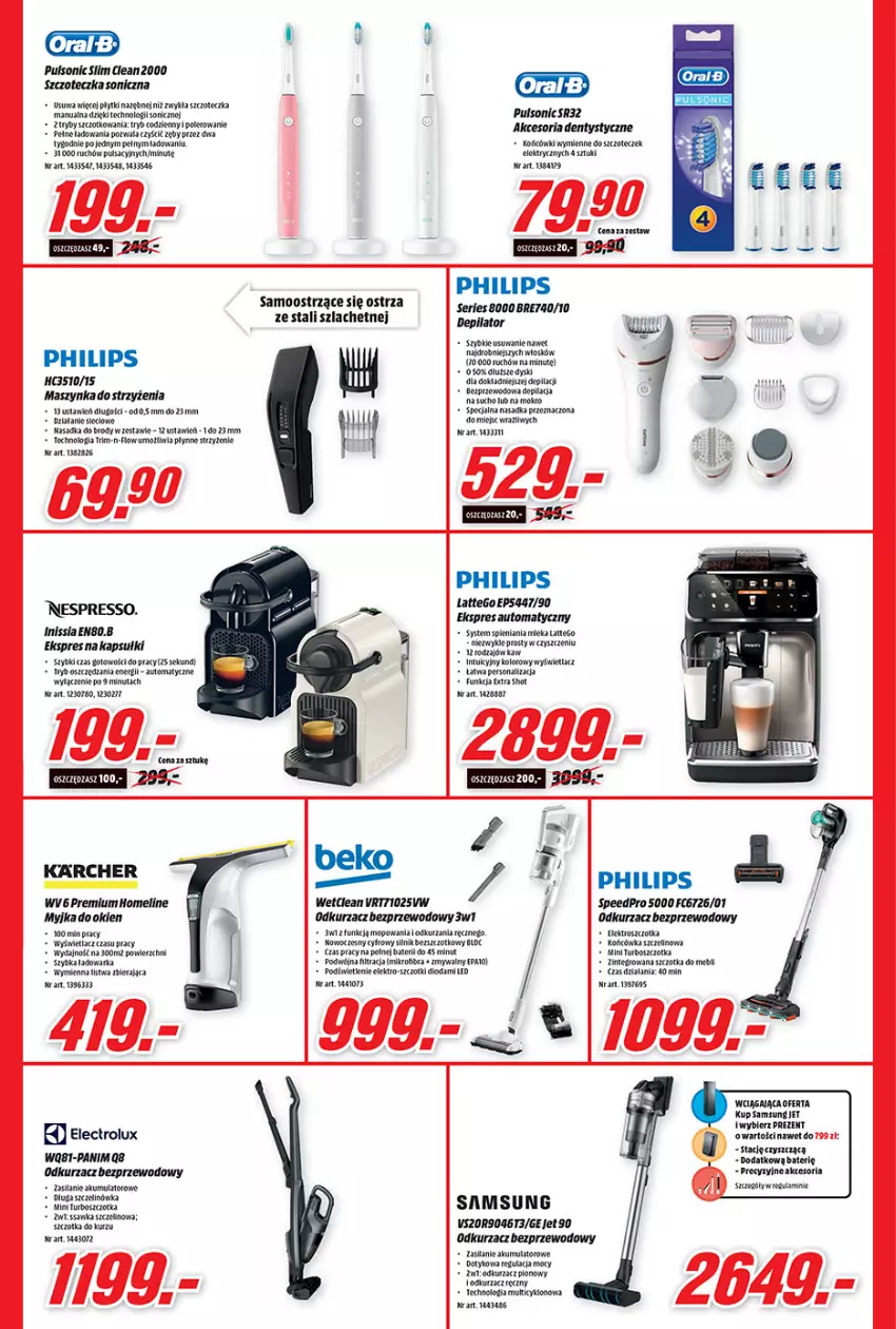 Gazetka promocyjna Media Markt - Gazetka Media Markt - ważna 22.04 do 29.04.2021 - strona 3 - produkty: 5 Sekund, Depilator, Edam, Electrolux, Fa, Gra, Koc, LANA, Maszynka, Mop, Myjka do okien, Odkurzacz, Odkurzacz bezprzewodowy, Philips, Ryż, Samsung, Ser, Szczoteczka, Szczoteczka soniczna, Szczotka, Szynka, Warka