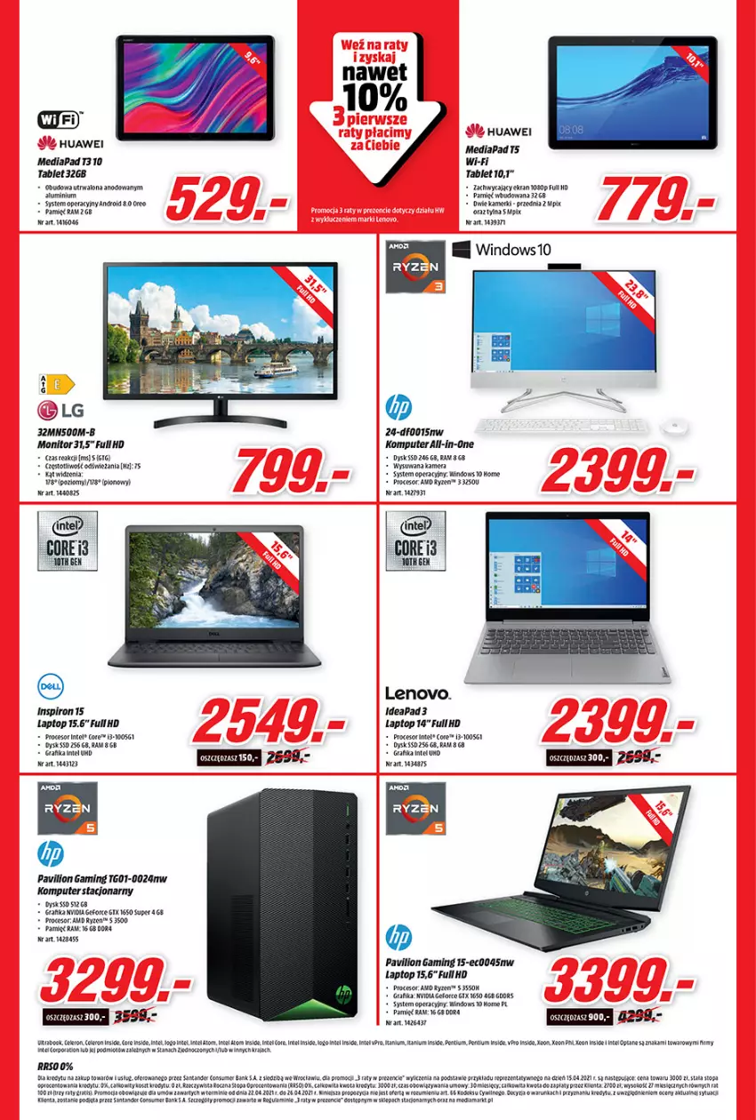 Gazetka promocyjna Media Markt - Gazetka Media Markt - ważna 22.04 do 29.04.2021 - strona 4 - produkty: Fa, Fanta, Gra, Grafika, Huawei, Intel, Keen, Komputer, Lenovo, Lion, Monitor, Por, Procesor, Rum, Rust, Tablet, Top