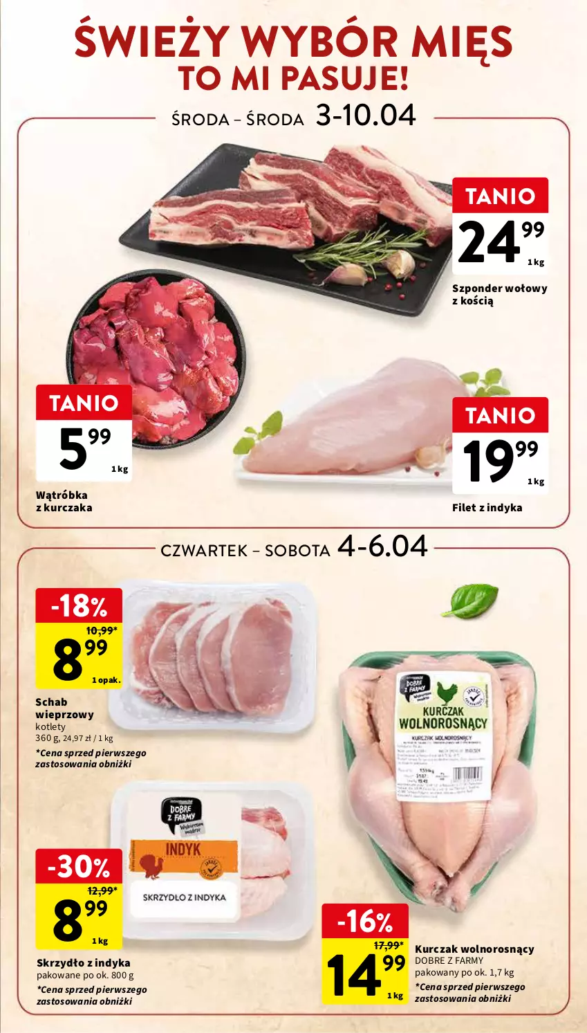 Gazetka promocyjna Intermarche - Gazetka Intermarche - ważna 03.04 do 10.04.2024 - strona 19 - produkty: Fa, Kotlet, Kurczak, Schab wieprzowy, Szponder wołowy