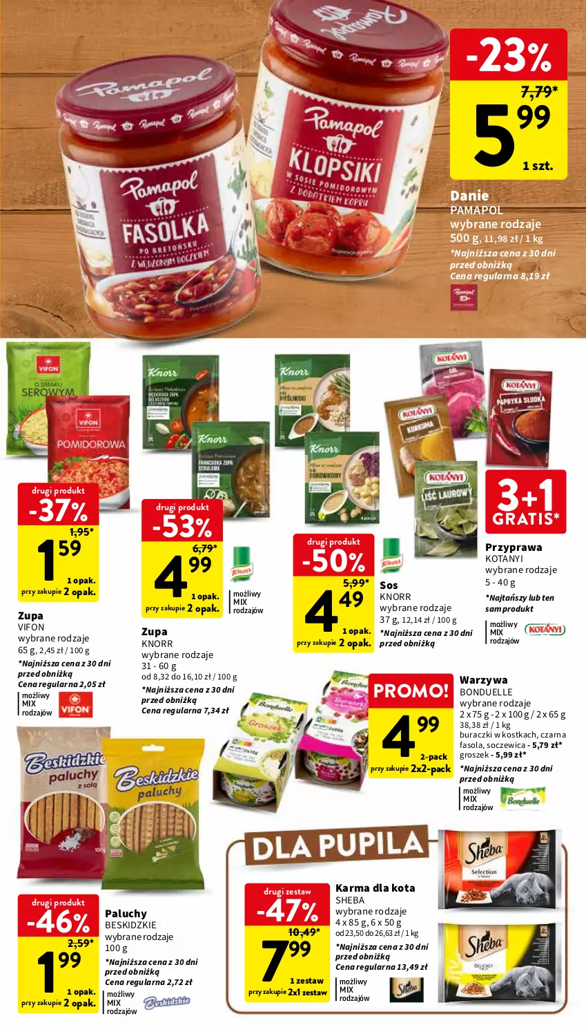 Gazetka promocyjna Intermarche - Gazetka Intermarche - ważna 03.04 do 10.04.2024 - strona 31 - produkty: Beskidzki, Bonduelle, Buraczki, Fa, Fasola, Gra, Groszek, Knorr, Sheba, Sos, Warzywa, Zupa