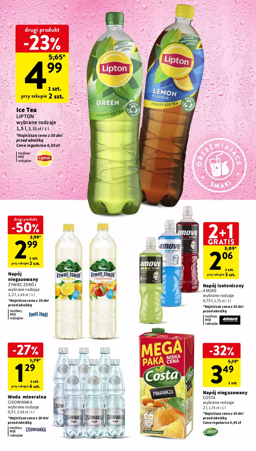 Gazetka promocyjna Intermarche - Gazetka Intermarche - ważna 03.04 do 10.04.2024 - strona 32 - produkty: Cisowianka, Gra, Ice tea, Lipton, Napój, Napój izotoniczny, Napój niegazowany, Woda, Woda mineralna