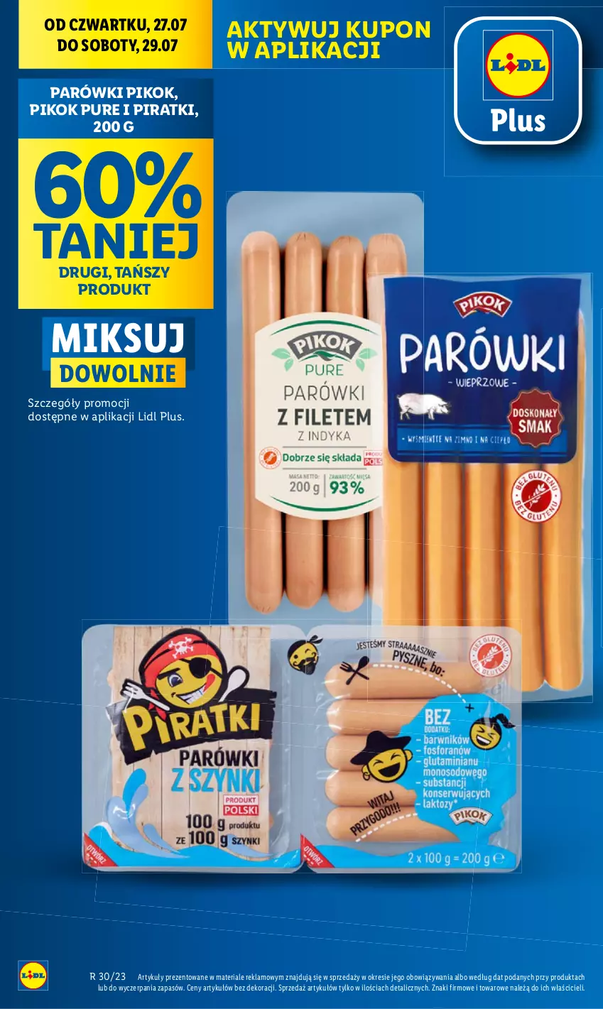 Gazetka promocyjna Lidl - GAZETKA - ważna 27.07 do 29.07.2023 - strona 16 - produkty: Parówki, PIKOK, Pur