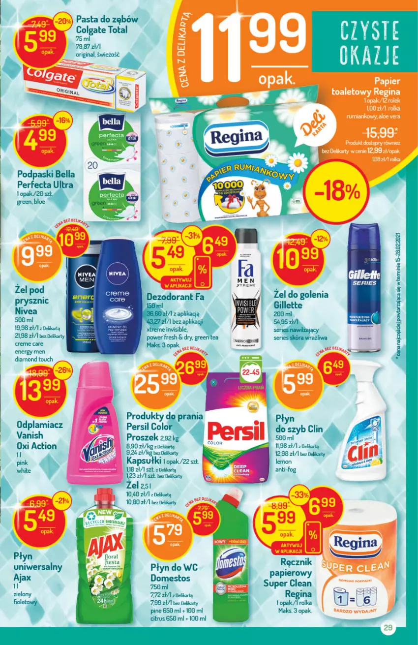 Gazetka promocyjna Delikatesy Centrum - Gazetka Delikatesy Centrum - ważna 22.04 do 28.04.2021 - strona 29 - produkty: Clin, Gillette, Gin, Nivea, Odplamiacz, Persil, Płyn do wc, Por, Ser, Vanish