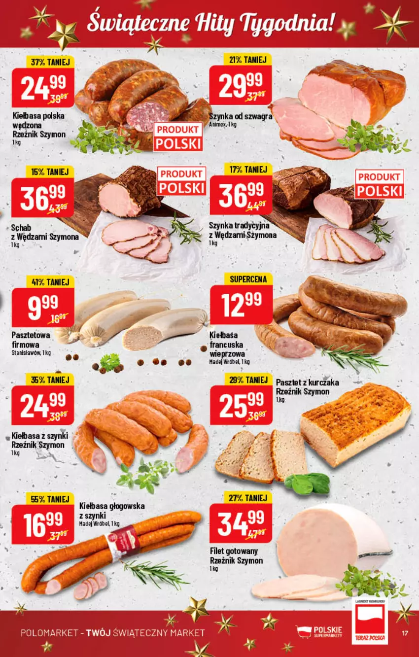 Gazetka promocyjna PoloMarket - Gazetka pomocyjna - ważna 07.12 do 13.12.2022 - strona 17 - produkty: HP, Kiełbasa, Kurczak, Pasztet, Szynka