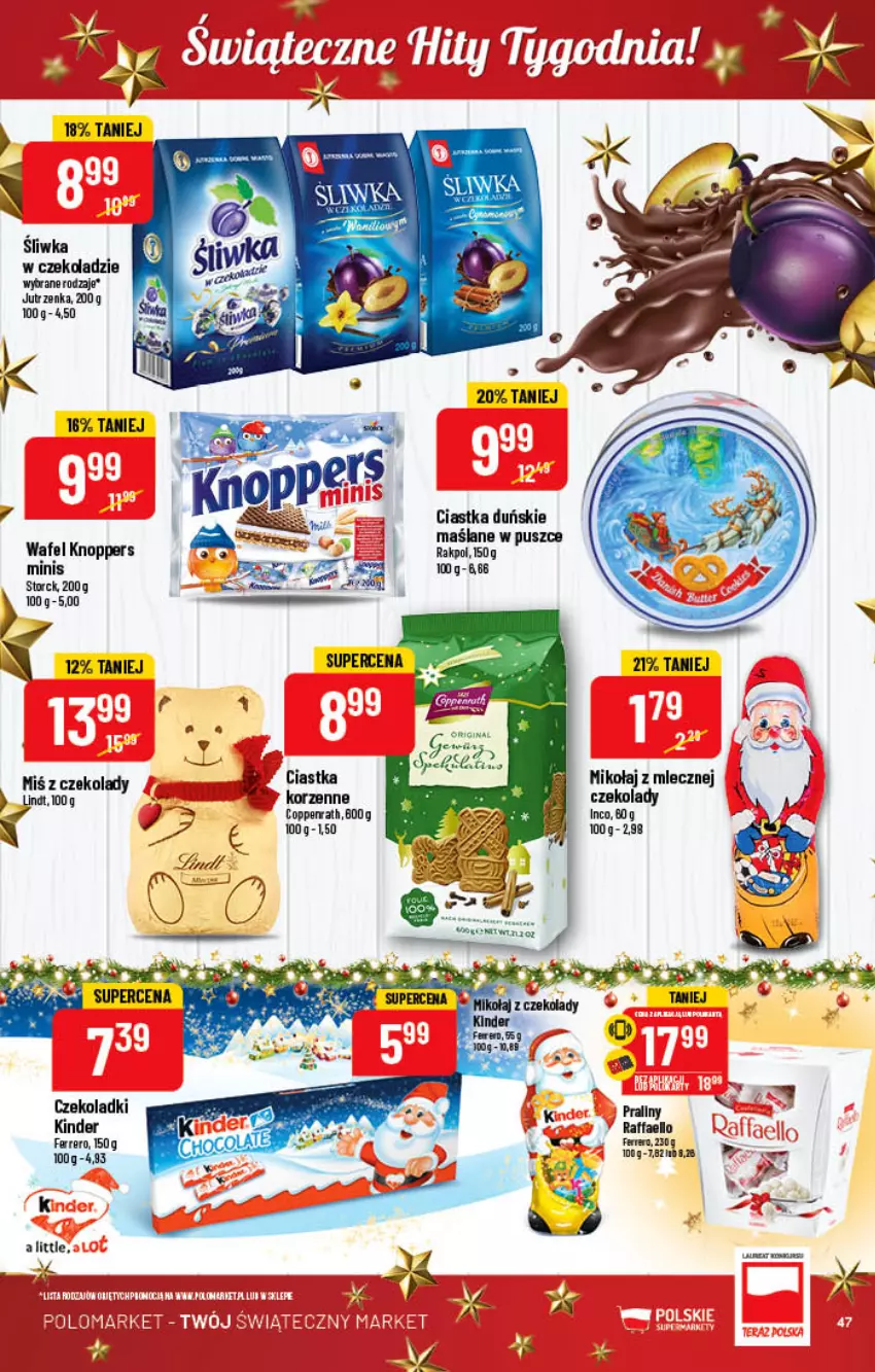 Gazetka promocyjna PoloMarket - Gazetka pomocyjna - ważna 07.12 do 13.12.2022 - strona 47 - produkty: Ciastka, Fa, Ferrero, Gin, Jutrzenka, Kinder, Knoppers, Lindt