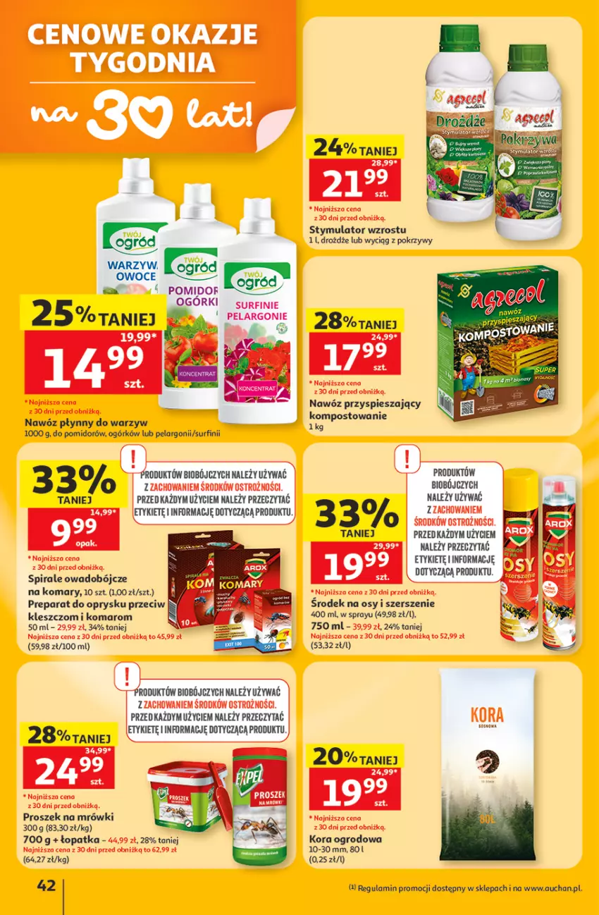 Gazetka promocyjna Auchan - Gazetka 30 Lat Hipermarket Auchan - ważna 11.06 do 17.06.2026 - strona 42 - produkty: Drożdże, Kora ogrodowa, Nawóz, Ogród, Owoce, Surf