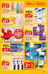 Gazetka promocyjna Auchan - Gazetka 30 Lat Hipermarket Auchan - Gazetka - ważna od 17.06 do 17.06.2026 - strona 31 - produkty: Woda perfumowana, Nivelazione, Gra, Majtki, Seboradin, Perfum, Pasta do zębów, Szampon, Bielizna, Aksam, Pieluchomajtki, Woda, Blend-a-Med, Nivea, Fa