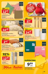 Gazetka promocyjna Auchan - Gazetka 30 Lat Hipermarket Auchan - Gazetka - ważna od 17.06 do 17.06.2026 - strona 41 - produkty: Ser, Noż, Papier, Dywanik, Pościel, Serwetki papierowe, Serwetki, Ręcznik, Zestaw sztućców, Krzesło, Komplet pościeli, Siedzisko, Poduszka, Dywan