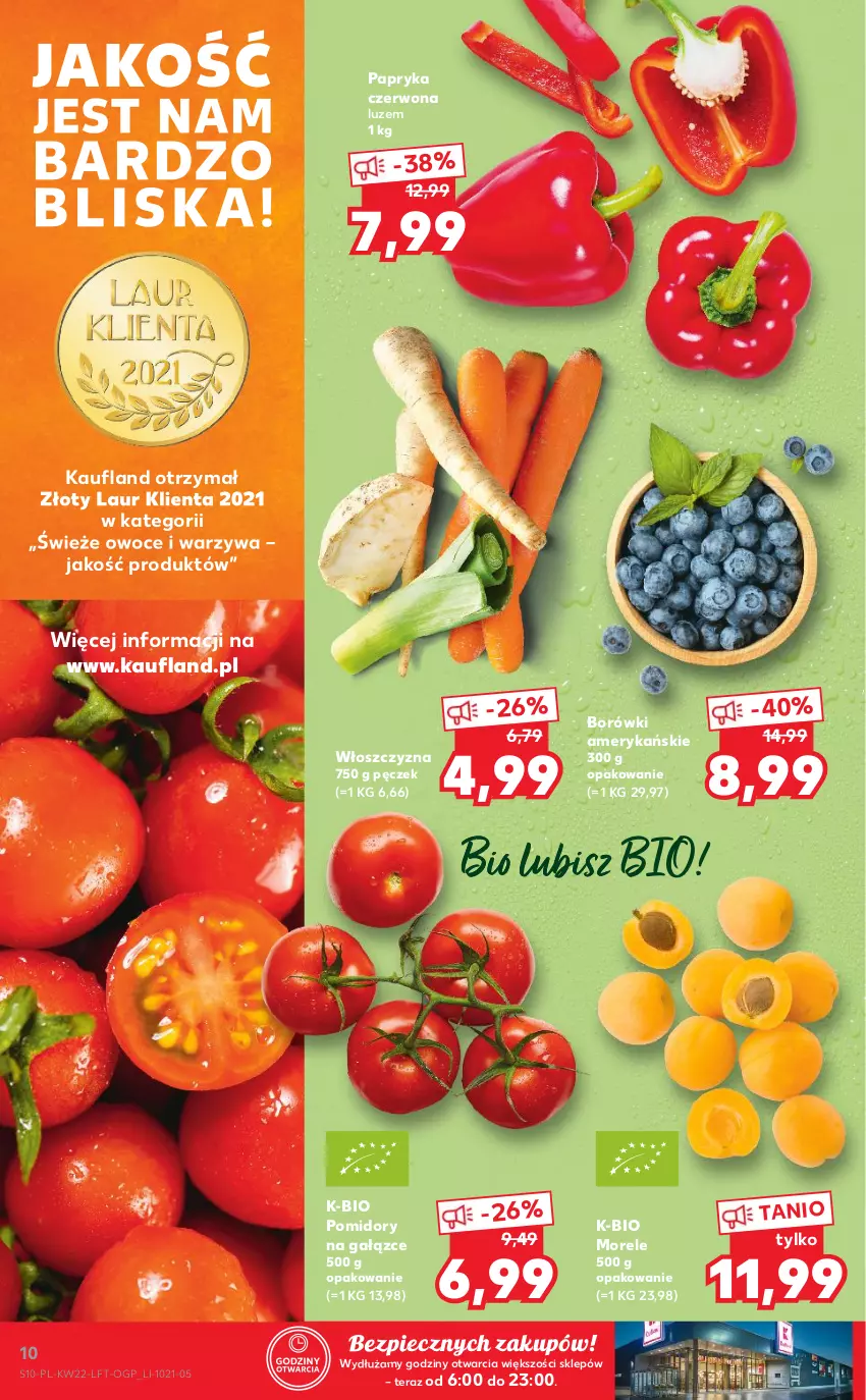 Gazetka promocyjna Kaufland - OFERTA TYGODNIA - ważna 02.06 do 09.06.2021 - strona 10 - produkty: Laur, Owoce, Papryka, Papryka czerwona, Piec, Pomidory, Tera, Warzywa