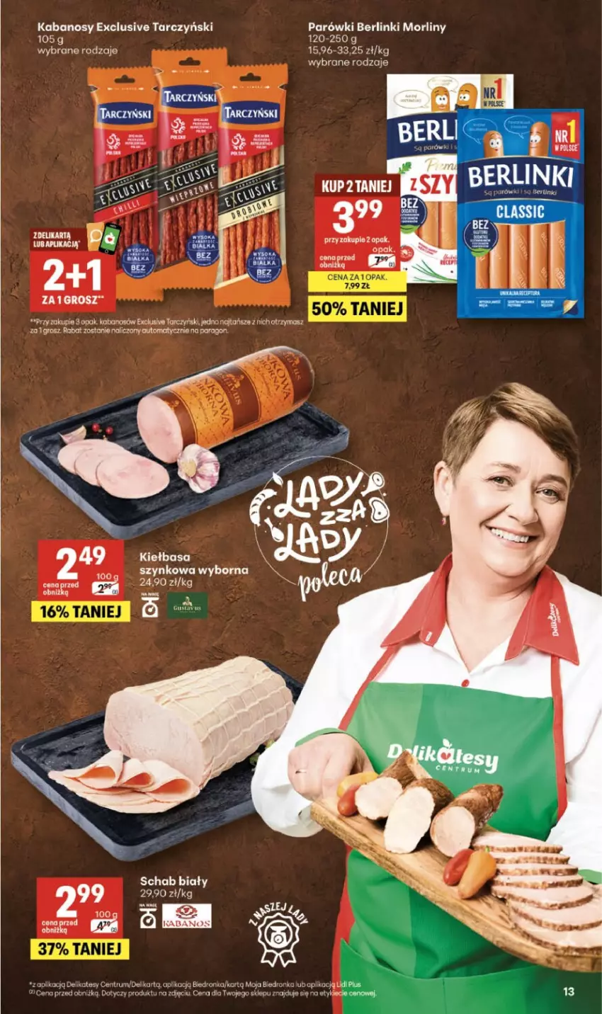 Gazetka promocyjna Delikatesy Centrum - Franczyza DC10 Czwartek - ważna 05.03 do 11.03.2026 - strona 13 - produkty: Berlinki, Dron, Kabanos, Kiełbasa, Koc, Rum, Tarczyński
