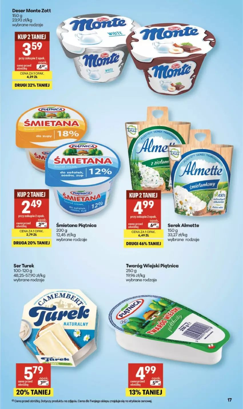 Gazetka promocyjna Delikatesy Centrum - Franczyza DC10 Czwartek - ważna 05.03 do 11.03.2026 - strona 17 - produkty: Almette, Piątnica, Ser, Serek, Twaróg