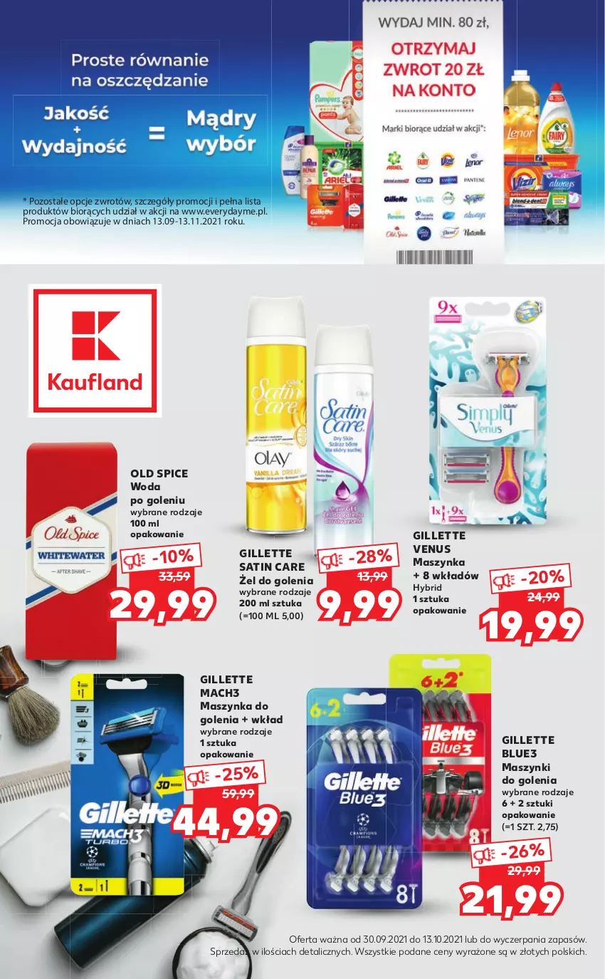 Gazetka promocyjna Kaufland - Oferta specjalna - ważna 30.09 do 13.10.2021 - strona 2 - produkty: Gillette, Gillette Venus, Mach3, Maszynka, Maszynka do golenia, Old Spice, Sati, Szynka, Venus, Woda, Woda po goleniu