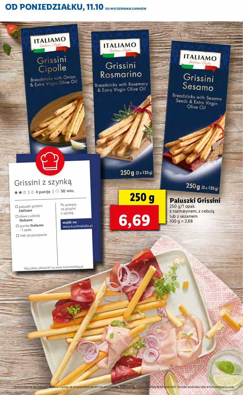 Gazetka promocyjna Lidl - KATALOG ITALIAMO - ważna 11.10 do 15.10.2021 - strona 38 - produkty: Grissini, Kuchnia, Oliwa z oliwek, Por, Sezam, Szynka