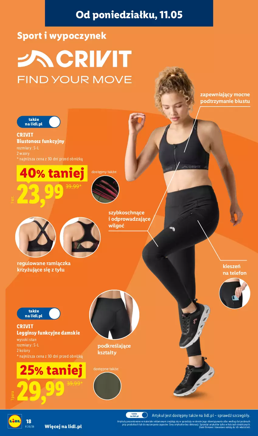 Gazetka promocyjna Lidl - Katalog ważny od 11.05 - ważna 11.05 do 16.05.2026 - strona 20 - produkty: Biustonosz, Gin, Legginsy, LG, Por, Sok, Sport, Telefon