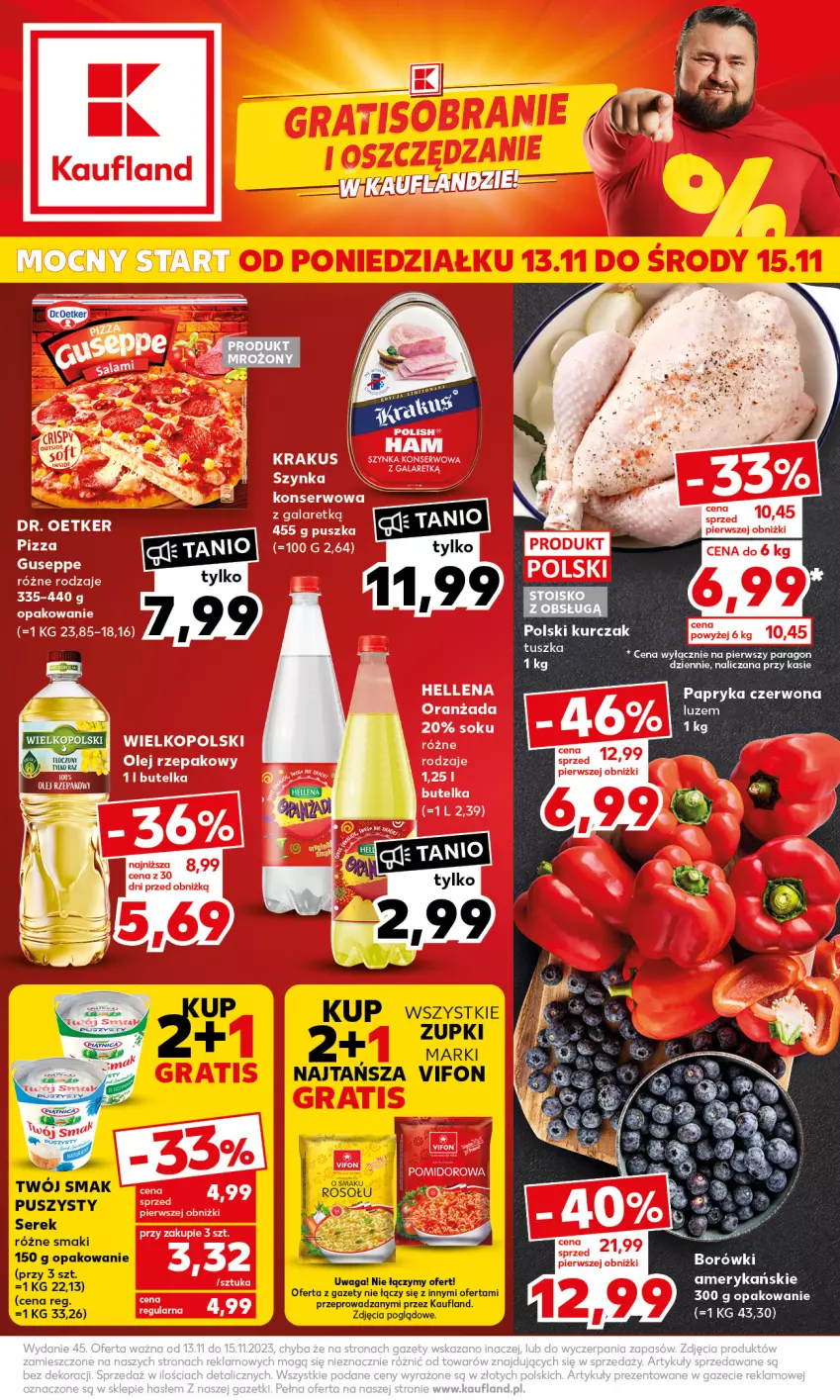 Gazetka promocyjna Kaufland - Mocny Start - ważna 13.11 do 15.11.2023 - strona 1 - produkty: Kurczak, Papryka, Papryka czerwona, Ser, Serek, Twój Smak, Waga