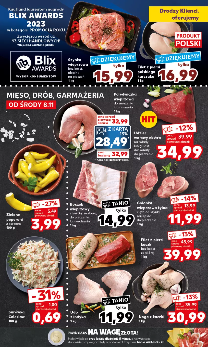 Gazetka promocyjna Kaufland - Mocny Start - ważna 13.11 do 15.11.2023 - strona 18 - produkty: Drób, Fa, Golonka wieprzowa, Kasia, Kurczak, Mięso, Noga z kaczki, Olej, Polędwiczka wieprzowa, Ser, Surówka, Udziec wołowy, Waga